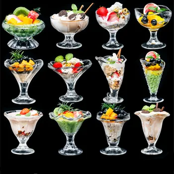 Креативна Стъклена чаша Лятото сладкиш от маслено тесто, сладолед Стъклена чаша Плодов коктейл, чаша за напитки, Бира Млечен коктейл Чай, плодове стъклена посуда домашна чаша