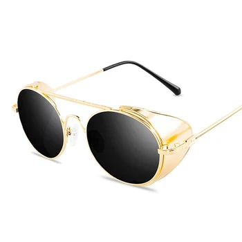 Кръгли Слънчеви Очила Мъже, Жени Марка Дизайнер Vintage Слънчеви Очила Класически Очила За Шофиране Метален Steampunk Ретро Oculos De Sol