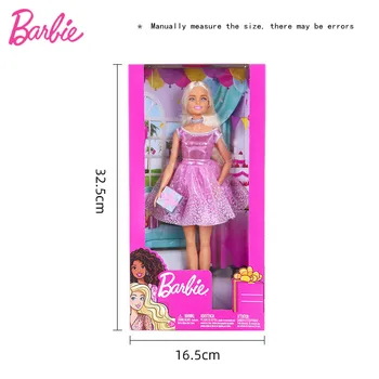 Кукла Барби Поздравления честит Рожден Ден на Модна Кукла с аксесоари мерцающая Момиче Писма честит Рожден Ден на Куклата Барби Подаръци за рожден Ден за момичета GDJ36