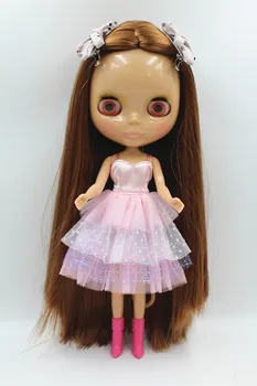 Кукла Блайгерл Светло кестенява коса Кукла Blythe Боди Мода Може да почиствам грим Мода кукла Пшенични мускулите