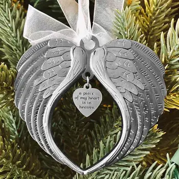 Лентата Крило На Ангел Коледна Украса Стилен Медальон Частица От Моето Сърце Към Небето Украса На Коледната Елха Декорация На Дома