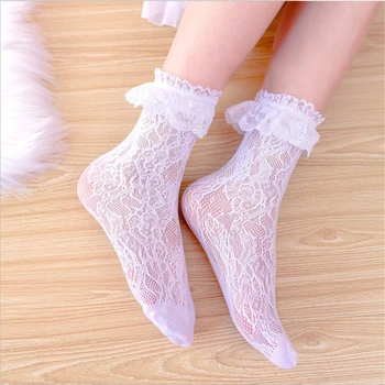 Лолита дантелени чорапи лолита средна дължина телешки мрежести чорапи, защото са меки сестринские бели чорапи с дрямка дантелени чорапи, дамски дамски чорапи с тръбите