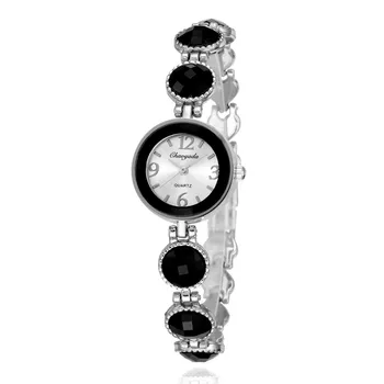 Луксозни дамски Модни часовници са Елегантни дамски Малки ръчни часовници с гривната от сплав Каишка за часовник Романтичен подарък за момичета Часовници Reloj Mujer