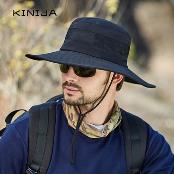 лятна нова риболовна рибар шапка за мъже на открито колоездене, туризъм UV-защита на солнцезащитная шапка Дишаща двухцелевая шапка-кофа с копчета