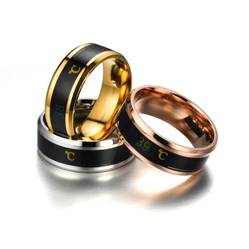 Магическият пръстен UAGE За Жени и мъже Температурни Дисплеи Смарт Пръстени Индивидуалност Бижута Аксесоари за отпечатъци от титанов стомана
