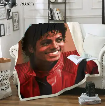 Майкъл Джексън 3D Печат флисовое Одеало за легло Гъст стеганое модно покривки Шерпа Одеяло за възрастни и Деца 06