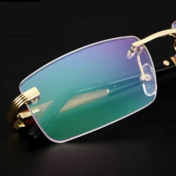 Марка CUBOJUE Златни Дървени Очила Мъжки слънчеви Очила без метални рамки в рамките мъжки слънчеви очила за късогледство по лекарско предписание/диоптрийные Оптични лещи