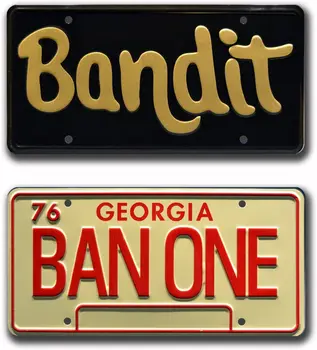 Машини известни личности Смоуки и Бандит | Бърт Рейнолдс | Регистрационни табели с метални щампи