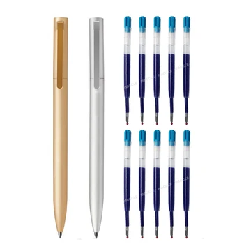 Метална гел писалка с заправками за Xiaomi Метална химикалка за подпис Дръжки 0,5 мм Черни/Сини/Червени Мастила Плавен Въртящ се Дискретно Елегантен бизнес
