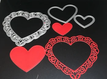 Метални плашки за рязане на сърцето любов Шаблони за DIY Scrapbooking фотоалбум Декоративно щамповане САМ Хартиени картички