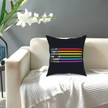 Меч Дъгова Квадратна Калъфка Гей ЛГБТ е бисексуален Лесбийки Странни Асексуалы Калъфка Декор Калъфка за Легла 40x40 см