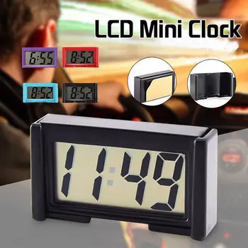 Мини LCD дисплей Автомобилни Автомобилни Цифрови Часовници Самозалепващи Дръжка Календар за Дата и Време За Начало на Масата Аксесоари за Арматурното табло
