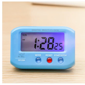 Мини-електронен будилник с Календар, Хронометър, Функция за повторение и задно осветяване Цифров LCD дисплей за Домашно Авто будилник за пътуване
