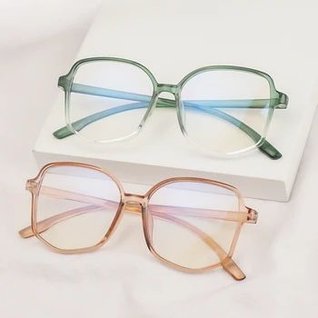 Мода Анти-Синя Светлина Очила за късогледство Компютърни Очила За жени и За мъже Очила с квадратни рамки Очила, Оптични Очила -4.0~0