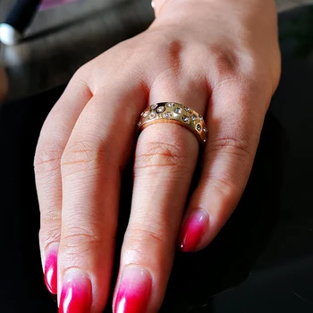 Мода златен цвят на Широко издание мъжки пръстен кръг микро инкрустирани пълен пръстен с цирконий горещи продажба на бижута производители на едро