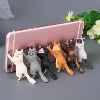 Мода Универсален Сладък Котка Притежава Мобилен Телефон Таблети Маса Автомобилна Поставка За Монтиране Нещастници Скоба Преносим Здрав Държач За Настолен Закрепване