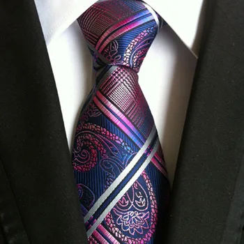 Модерен Класически мъжки вратовръзка в клетка в ивицата Жаккардовый коприна вратовръзка Бизнес Официален Сватбен вечер 8 см, 1200 Игли Corbatas Gravata