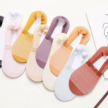 Модни дамски чорапи 2021 Нов дамски Невидим чорап Чехли Цвят на Тънка мрежа Прозрачни дамски чорапи Дамски чехли в корейски стил