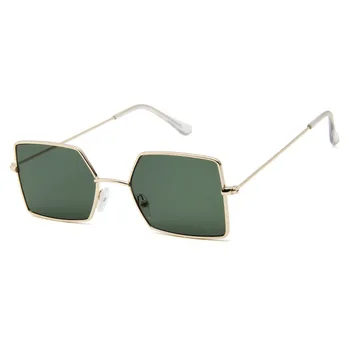 Модни Квадратни Слънчеви очила Женски Мъжки Метални нюанси Реколта Маркови Дизайнерски Слънчеви очила с UV400 Очила за жени Oculos De Sol