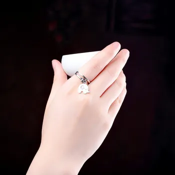 Модни малки пресни дамски бижута от сребро S925, пръстен слонче, 2019 женски пръстен