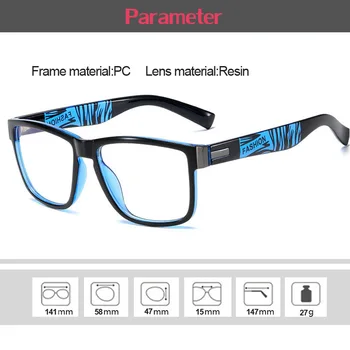 Модни фотохромичните Очила за късогледство PC Квадратни рамки за очила, Очила за рецепта Мъжки слънчеви очила за минусового точка от 0,5 до 6.0