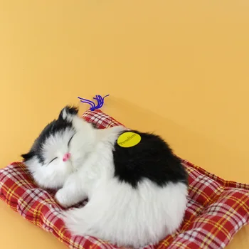 Може Да Се Нарече Симулационен Модел Котки Плюшен Котка Спящата Котка На Тъканната Възглавница Хубава Украса Кола