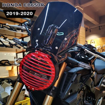 Мотоциклет Предното Стъкло, Предното Стъкло на Вятърната Екран Щит на Фаровете Решетка Капак За Honda CB650R 2019-2020 CB 650 R CB 650R 19 20