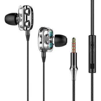 Музикални Слушалки Стерео С Двойно Задвижване ушите ушите Бас Слушалки За Xiaomi huawei 3,5 мм слушалки С микрофон