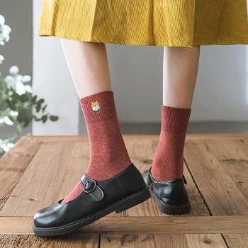 Мультяшные чорапи с принтом животни куче пингвин kawai мода harajuku calcetines жена забавен meias сладък дизайнер е щастлив соккен чорап