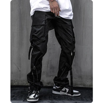 Мъжки Ежедневни дрехи обков за Панталони-карго функционален стил сафари годишната хип-хоп лента киберпънк парашутист мода михалкова