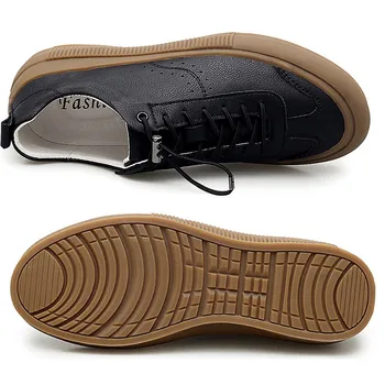 Мъжки Ежедневни обувки от естествена кожа, Бели обувки за Тенис за мъже, Модерен скейт, есенни мъжки обувки на плоска подметка, мъжки мокасини