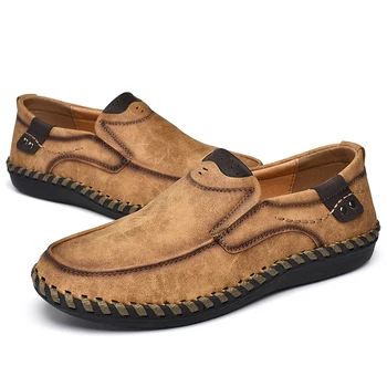 Мъжки Ежедневни обувки от естествена кожа, Нови Маратонки мъжки модерни и удобни мокасини Ежедневни обувки Zapatos De Hombre Обувки за шофиране