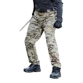 Мъжки Камуфляжные Мулти-джобове бързо съхнещи Спортни Тактически панталони на открито Панталони-карго Мъжки странични джобове Зреещи Панталони-карго Ежедневни панталони