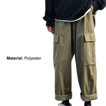 Мъжки Панталони свободно намаляване с джобове Oversize Каки Панталони-карго за ежедневието