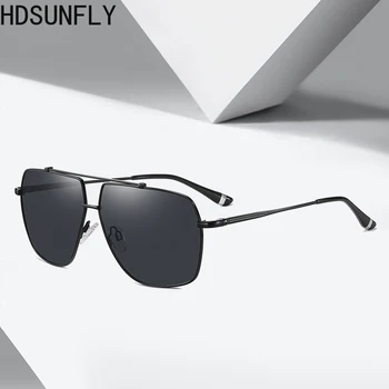 Мъжки Поляризирани слънчеви очила Метална кутия слънчеви очила за краката Извънгабаритни Мъжки Слънчеви очила за шофиране 2020 Нова марка Дизайнер лъчи