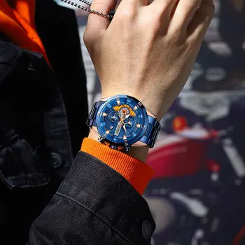 Мъжки часовник CURREN Най-добрата марка на Луксозни Спортни Кварцов Мъжки часовник Напълно Стомана Водоустойчив ръчен часовник с хронограф Мъжки Relogio Masculino