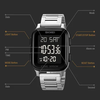 Мъжки часовник Алармен часовник за Обратно Отброяване на 50 М Водоустойчивост Външни Цифрови Спорт Часовници LED Електронни Часовници SKMEI Relogio Masculino