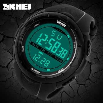 Мъжките спортни часовници на 50 м Водоустойчив марка SKMEI led цифров часовник За мъже и жени, Плуване, скално Катерене На открито Ежедневните военни ръчен часовник