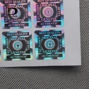 На склад оригинални автентични валидни холографски стикери 15 мм квадратни анти-фалшив лазерни етикети за еднократно използване САМО на 1000 бр. лот