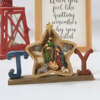 На Сцената На Коледа Статуя На Детето Исус Коледа Кошче Фигурки Декор Миниатюри Украшение На Църквата На Католическа Подарък Декорация На Дома