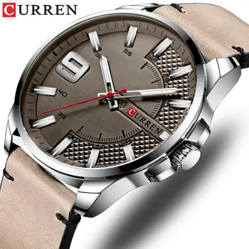 Най-добрите Маркови Луксозни Бизнес часовници Мъжки часовник Curren Мъжки кварцов кожени ръчни часовници Със светещи стрелки Мъжки часовник