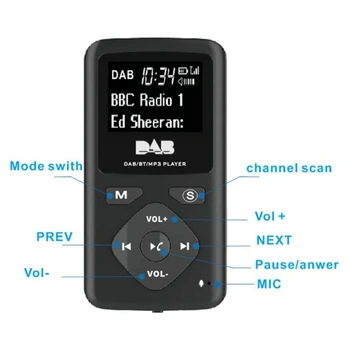 Най-добрите оферти DAB/DAB Цифрово Радио, Bluetooth 4.0 Личен Джоб FM Мини Преносим Радио Слушалки с MP3 Micro-USB за дома