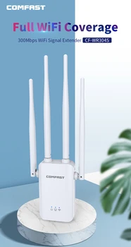 Най-новият Comfast 300 Mbps на 2,4 Ghz за Wi-Fi Ретранслатор Усилвател Wi-Fi Повторител на Сигнала на Безжичната Удължител/Рутер/Точка за достъп С Антени 4*3dBi