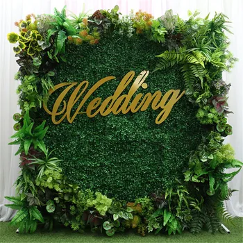 Направи си САМ Пластмасов Мъх Морава Изкуствени Зелени Растения, Трева, Цвете на Стената Сватба Парти Прозорец Фон Снимка Подпори Градински Интериор