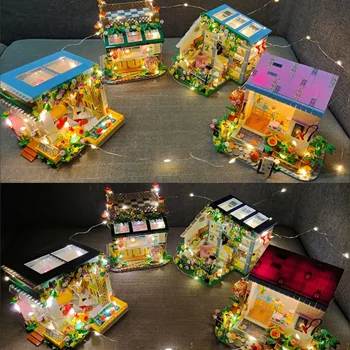 Направи си САМ Приказна Миниатюрна Къща с Изискан Домашни Мебели Тухли Модел на Мини Размер градивните елементи на Играчки за Деца Подарък Възрастни