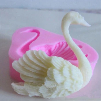 Направи си САМ Розово 3D Лебед Форма Помадный Торта Силиконова Форма Инструменти За печене на Кухненски Сладкарски Инструменти за украса на сватбена торта за рожден ден