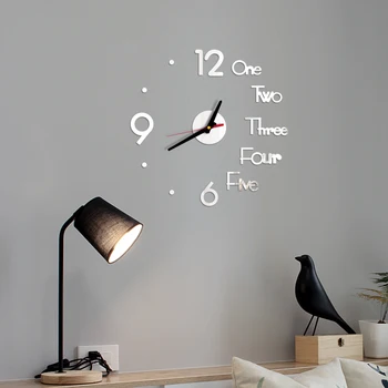 Направи си САМ Стенни часовници Творчески 3D Стенни Часовници Огледално Етикети без рамки Часовници За Всекидневна Стените в Спалнята Открит Начало Декор