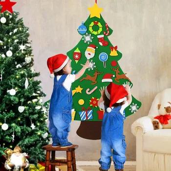 Направи си САМ Филцови Коледна Елха Весела Коледна Украса За Дома 2021 Коледна Украса Коледен Подарък Навидад Дядо Коледа Коледна Елха