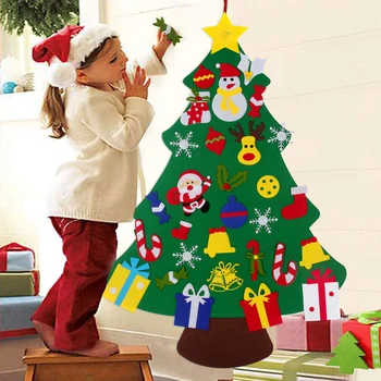 Направи си САМ Филцови Коледна Елха Весела Коледна Украса За Дома 2021 Коледна Украса, Коледни Подаръци Навидад Дядо Коледа Коледна Елха
