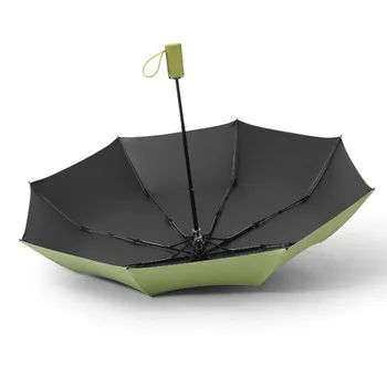 Напълно автоматичен чадър чадър и слънцезащитен крем сгъваем чадър от дъжд и слънце на три пъти чадър